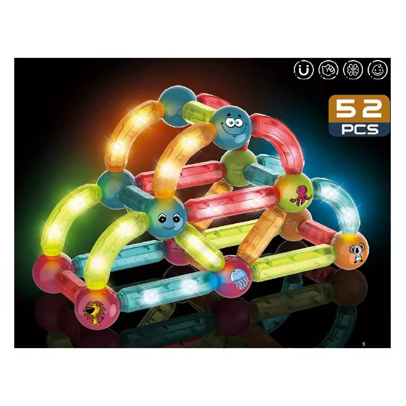 Конструктор магнитный с световыми эфектами детский на 52 детали Киев - изображение 2