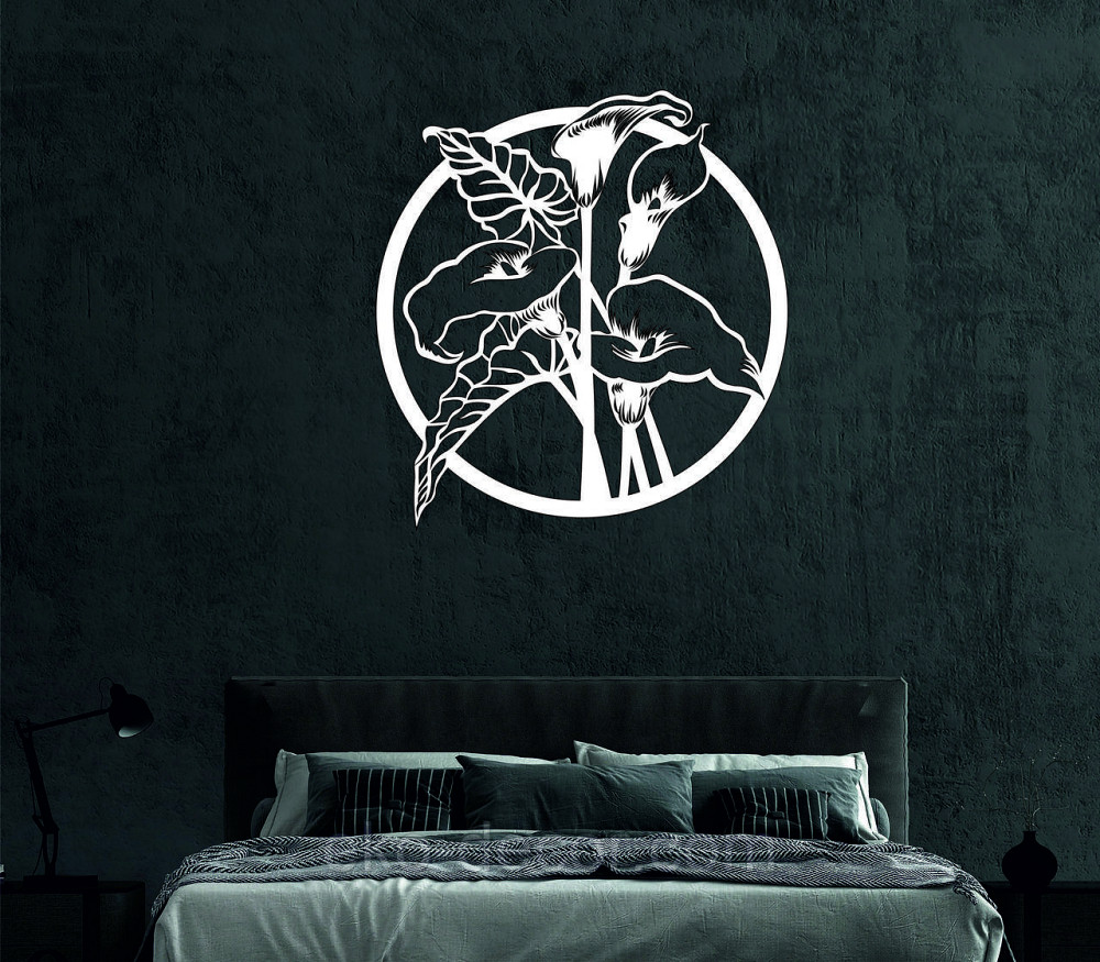 Декоративне настінне Панно «Лілії» Декор на стіну 70*68 см, Білий Київ - фото 3