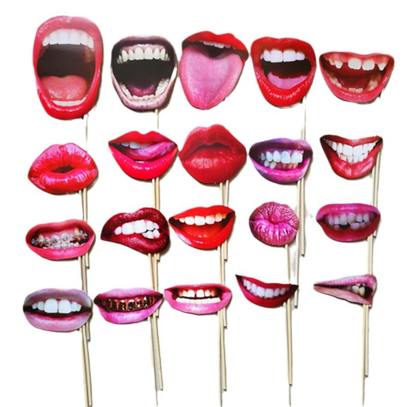 Бутафорія для фото Губи 20 деталей one size червоний Київ - фото 1