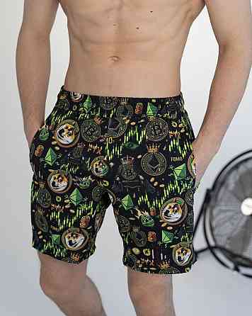 Пляжные шорты мужские черные Pobedov Vocation Kripta Киев