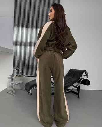 Жіночий теплий повсякденний костюм з лампасами двійка двухсторонній фліс Одеса