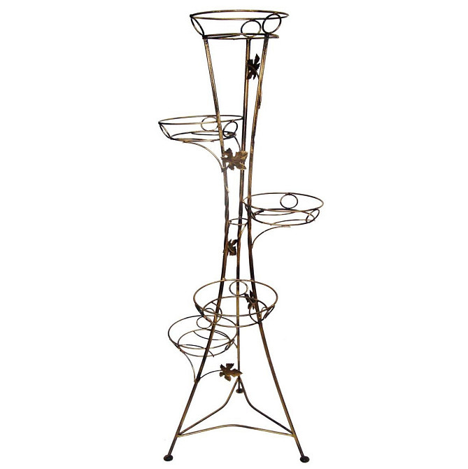 Підставка кована для квітів «Вежа» на 5 вазонів, стійка під квіти, вазон Київ - фото 1