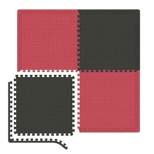 Мат-пазл товщиною 2 см - 4 частин. Hop- Sport A020 червоно-чорний Київ