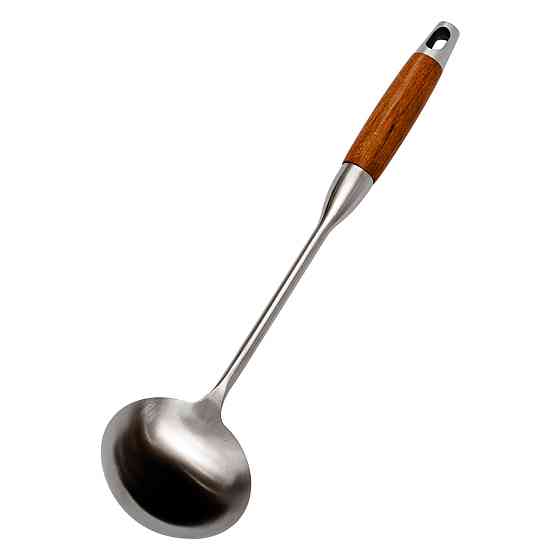 Ding Lanfang Ополоник металевий кухонний 27 (см) з нержавіючої сталі з дерев'яною ручкою HP-8-4 Коломия