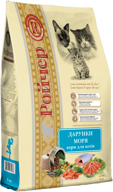 Сухий корм Ройчер Дари моря для котів 6 кг Вінниця - фото 1
