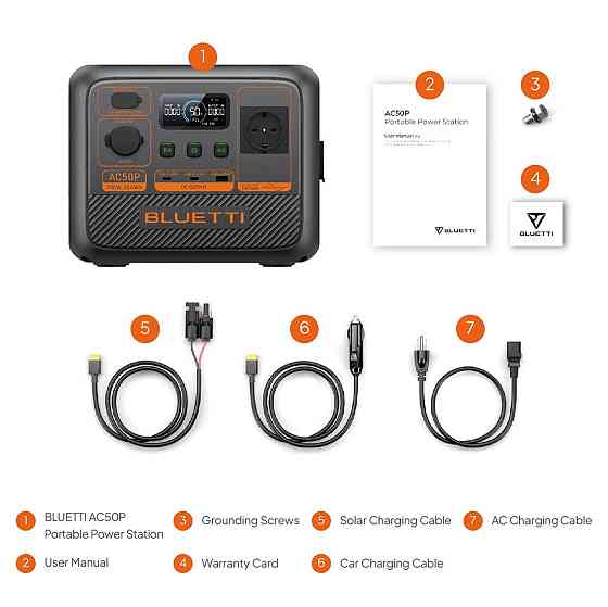 Зарядна станція Bluetti AC50P, 504Wh, 700W, LiFePO4 ( Чорний ) Харьков