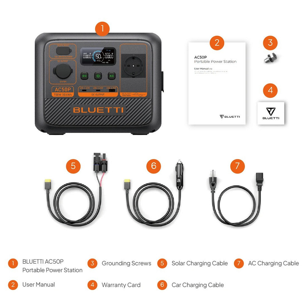 Зарядна станція Bluetti AC50P, 504Wh, 700W, LiFePO4 ( Чорний ) Харків - фото 6