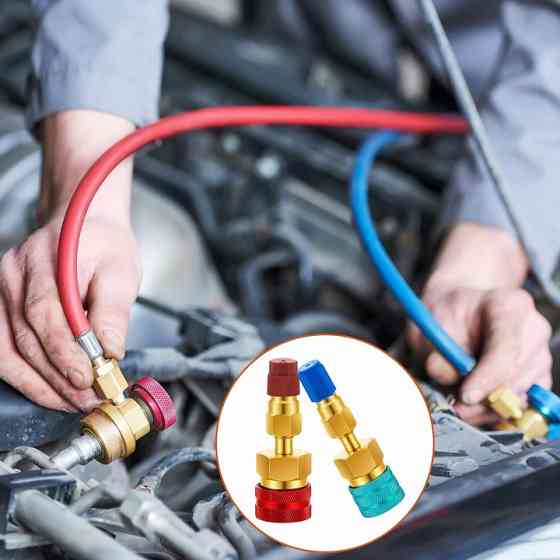 Комплект 2 муфт-адаптеров БРС с R1234yf на R134a для автокондиционеров, переходники Киев