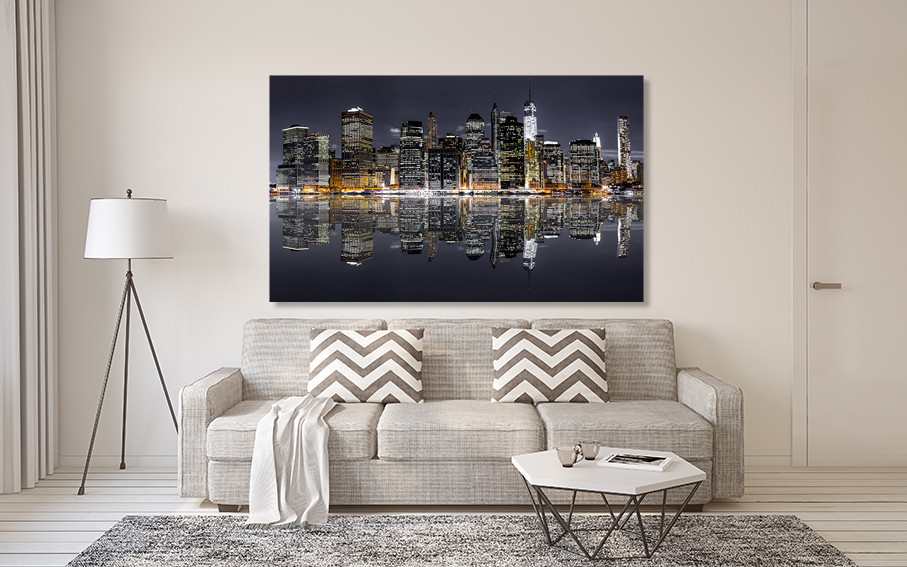 Картина полотно у вітальню / спальню      Нічне місто   MLP_233 ( 60х30см ) Київ - фото 2