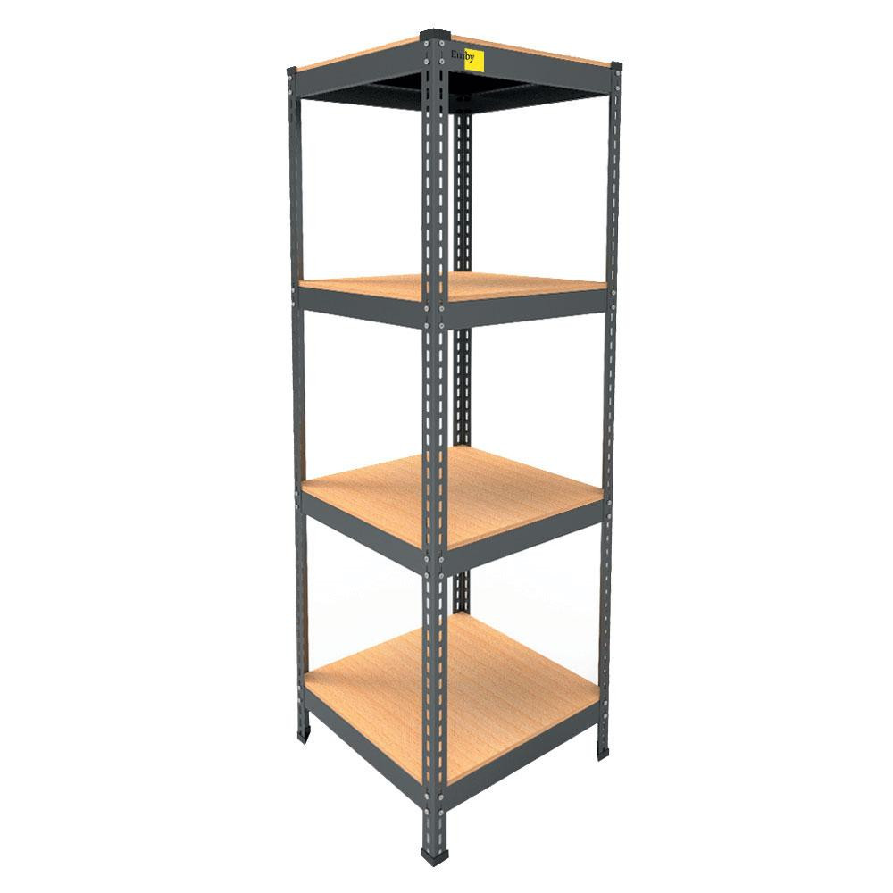 Металевий стелаж Emby Light Series (розмір 1500х450x450мм) 4 полиці ДСП до 100кг Чорний Вінниця - фото 2