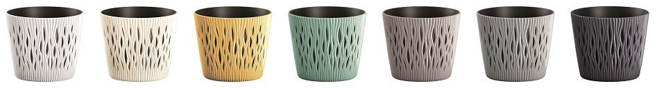 Горшок с кашпо для растений 2в1 PROSPERPLAST SANDY ROUND 3 л серый Киев - изображение 4