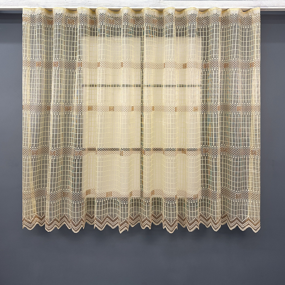 Тюль сетка VR-Textil Juli № 1872т Арка на кухню цвет янтарный с карамельным 200х150 см (53-0170) Киев - изображение 2