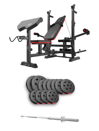 Набір Hop-Sport Premium 69кг з лавою HS-1075 Pro та штангою Киев