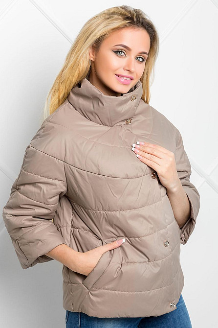 СТИЛЬНАЯ ДЕМИСЕЗОННАЯ ЖЕНСКАЯ КУРТКА GOTTI  С ОТСТЕЖНЫМ РУКАВОМ  3/4. РАМЕР  42-48. Киев - изображение 4