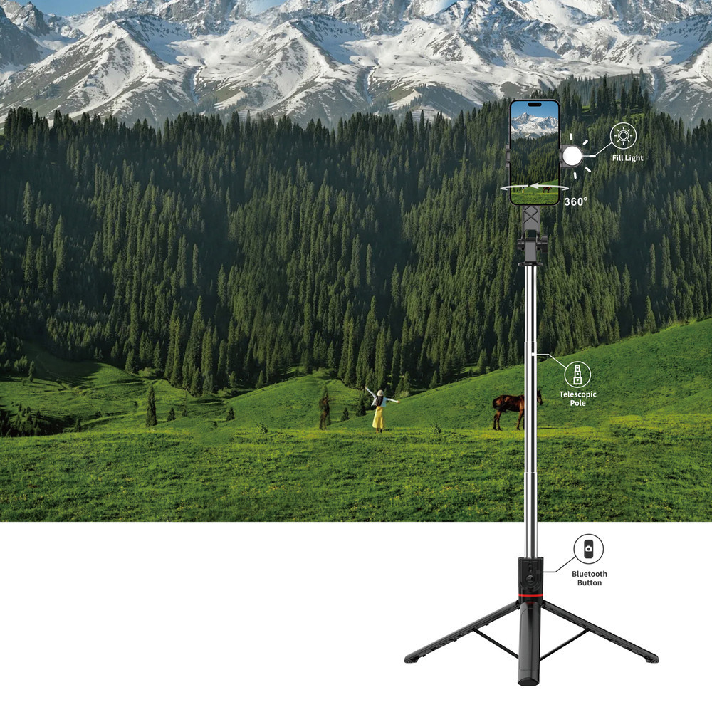 Селфі-трипод WIWU Live broadcast tripod selfie stick 1.8m Wi-SE015 Black Київ - фото 6