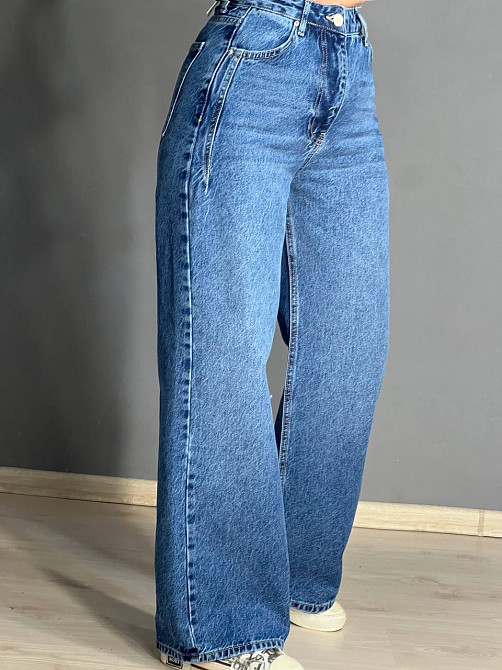 Джинсы женские It’s Basic 2499 Wide Leg с высокой талией ровные от бедра с выточками на бедрах светло синие, светло-синий, 40, 40, 73 см, 104 см Киев - изображение 10