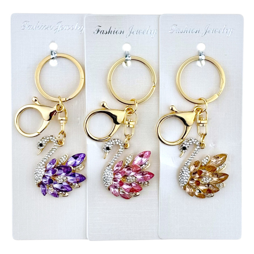 Брелок для ключів зі стразами Лебідь Київ - фото 1