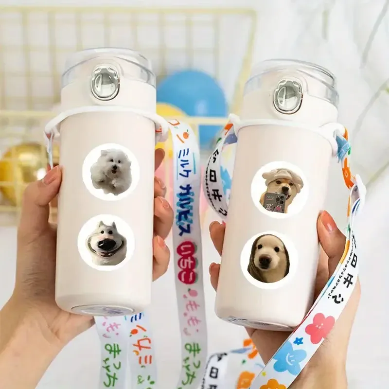 Набор наклеек с мемами собак – 500 шт. круглые стикеры с забавными мордочками, для декора и упаковки Киев - изображение 2