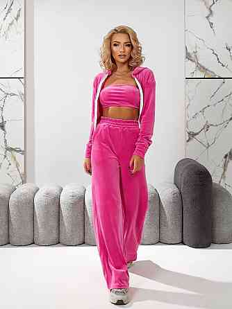 Женский повседневный велюровый костюм двойка качественный велюр Розовый, 46/48 Одесса