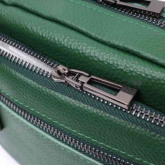 Яркая женская сумка с накладным карманом из натуральной кожи Vintage 22639 Зеленая Киев