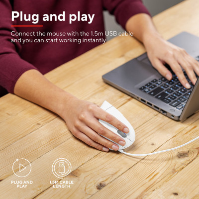 Мишка Trust Verto Ergonomic USB White (25133) Вінниця - фото 9