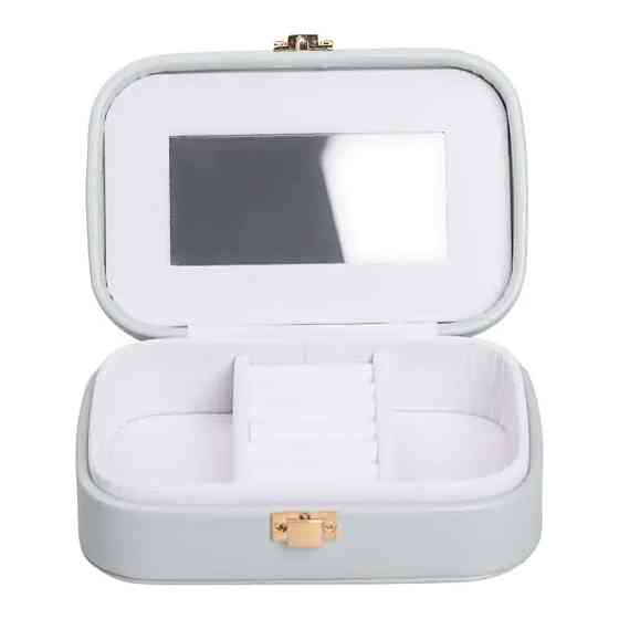 Скринька для прикрас з еко шкіри 15×10×5 см із дзеркалом органайзер для ювелірних виробів HP-5-33TU Коломия