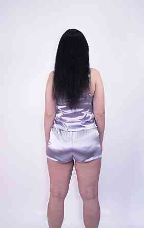 Піжама жіноча із шортами атласна Сірій S Харків