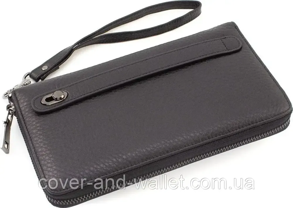 Солідний чоловічий гаманець клатч із натуральної шкіри на блискавці Marco Coverna 5901Q Київ - фото 3
