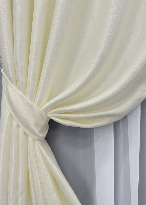 Комплект готових штор VR-Textil Софт № 729ш Молочний 150х270 см 2 шт (30-697) Київ - фото 5