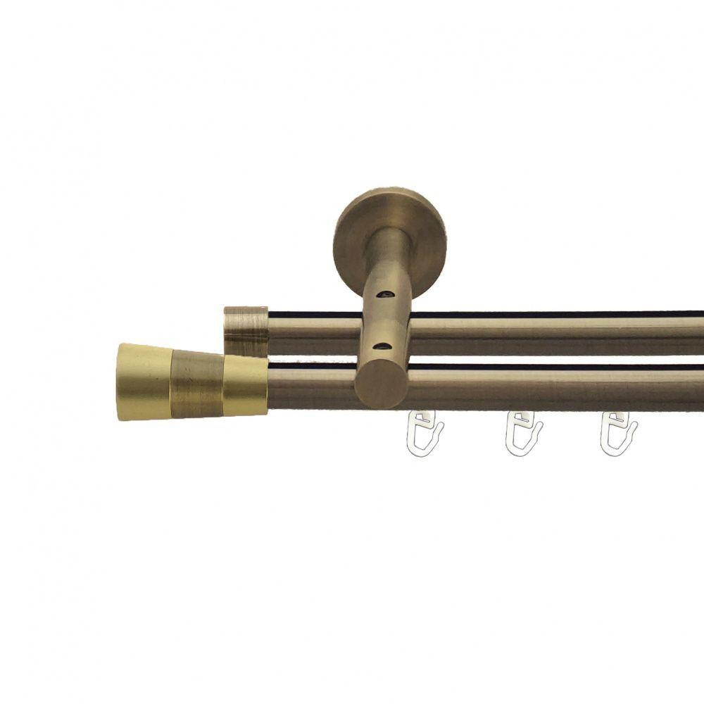 Карниз Orvit Валео металевий дворядний реверсивний профільна труба  Антик 19\19 мм 300 см (7219308) Львів - фото 1