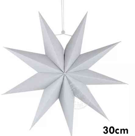Картонная звезда матовая девятиконечная 30 см серый Киев