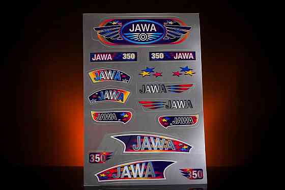 Наклейки (набір) мотоцикл Ява (33х22см, сірі) Мукачево