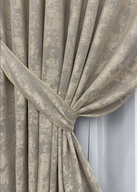 Комплект готових штор VR-Textil Жакард Sultan XO № 1144ш Кавово-сірий 200х290 см 2 шт (32-283) Київ - фото 13