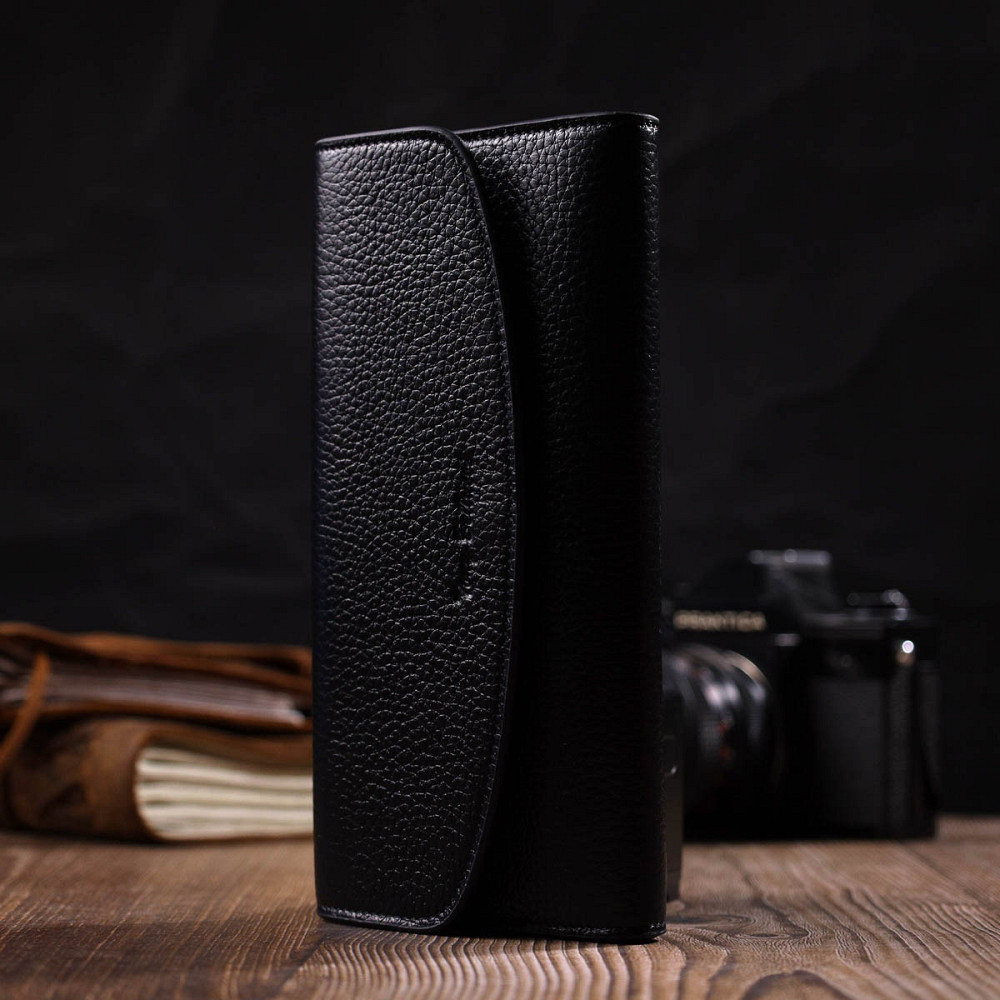 Классический женский кошелек с монетницей на молнии из натуральной кожи Tony Bellucci 21966 Черный Киев - изображение 3