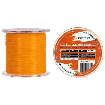 Леска Brain Classic Carp Line (solid orange) 600m 0.28mm 18lb 7.9kg (1858.81.10) Винница - изображение 1