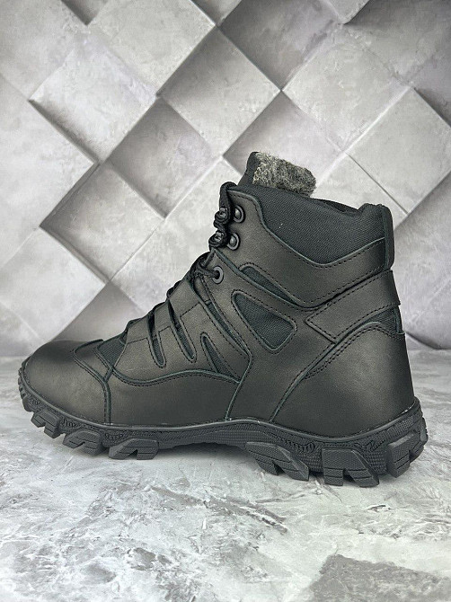 Військові зимові водонепронекні черевики на хутрі Хижак високі прошиті та проклеєні черевики на хутрі WAR Львів - фото 5