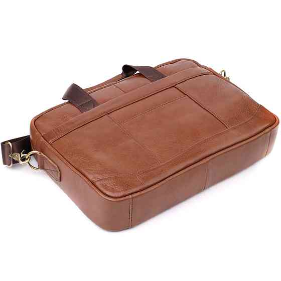 Мужской деловой портфель из натуральной кожи Vintage 23038 Коричневый Киев