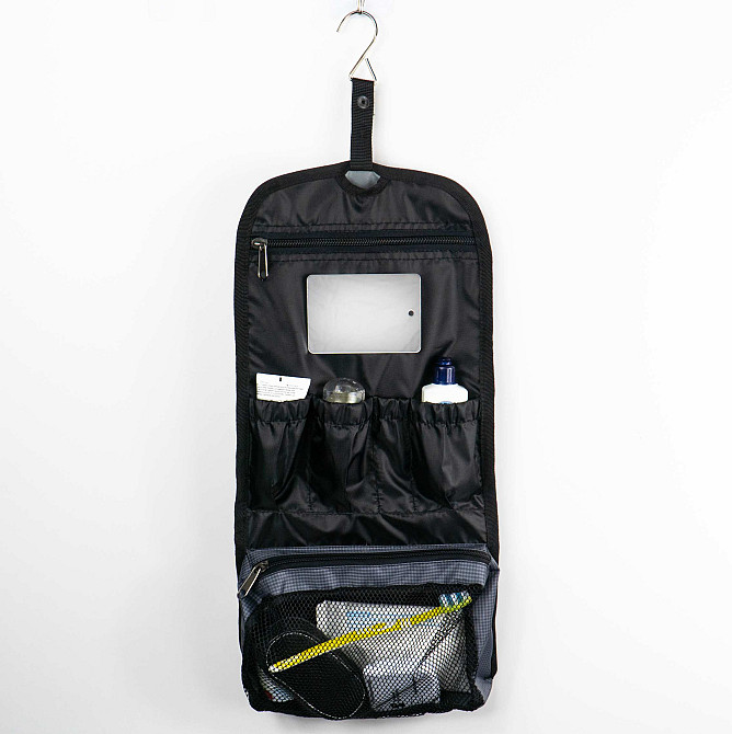 Дорожній несесер органайзер з гачком та дзеркалом для косметики StarsUp ST-M (Чорний) Суми - фото 3