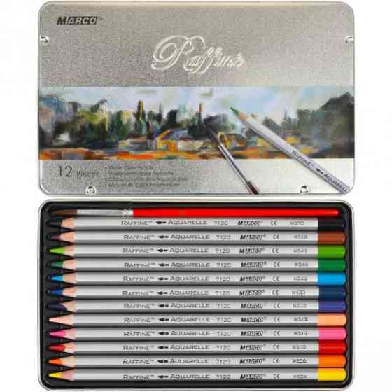 Олівці кольорові "Marco" "Raffine" в металевому пеналі АКВАРЕЛЬНІ 12кол. 7120-12TN, шт Київ