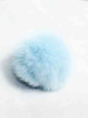 Хутряний бубон на шапку з кролика Rex Блакитний Харків