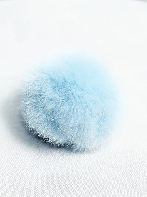 Хутряний бубон на шапку з кролика Rex Блакитний Харків - фото 1