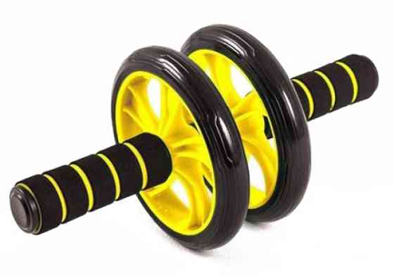 Ролик для пресу подвійний EasyFit з килимком Жовтий Коломия