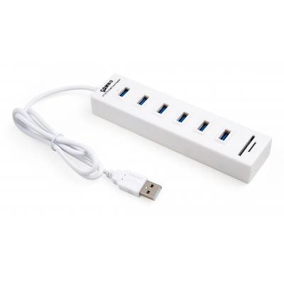 Концентратор Vinga 6xUSB2.0 + card-reader with switch 0.8m (VCP2H6USBCRSWWH) Вінниця - фото 2