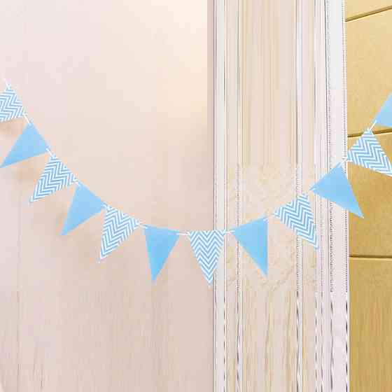 Гирлянда треугольники 4 м 18 на 13 см голубой Киев