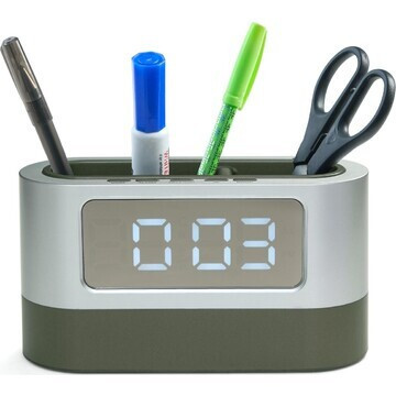 Настольные часы 038 с держателем для ручек и канцелярии – стильный органайзер для рабочего стола Одесса - изображение 12