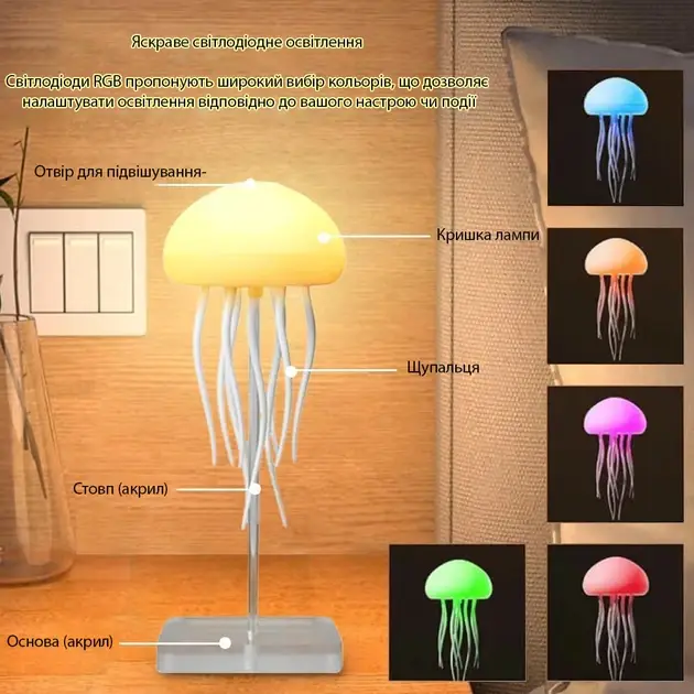 Лампа настільна Медуза NTL-5B LED Вінниця - фото 4