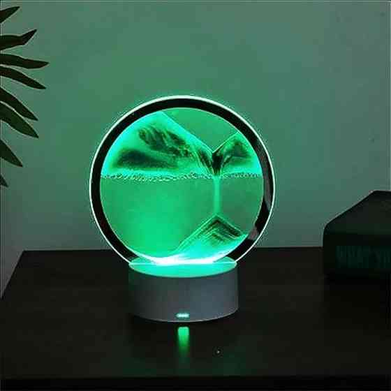 Ночник 3D зыбучие пески с Led подсветкой 7 режимов зеленый песок Винница