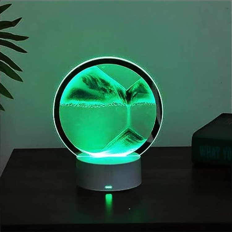 Ночник 3D зыбучие пески с Led подсветкой 7 режимов зеленый песок Винница - изображение 1