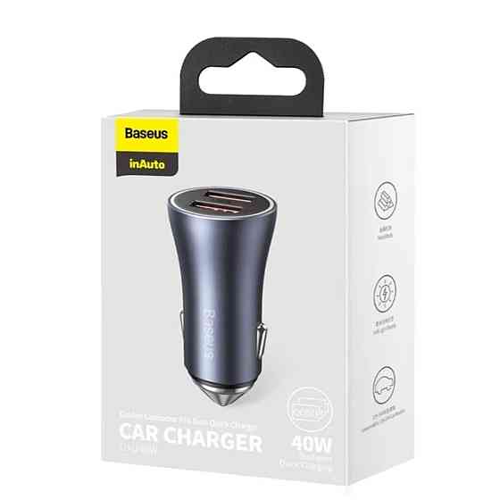 Автомобильное зарядное устройство Baseus Golden Contactor Pro Dual Quick Charger Car Charger U+U 40W Ковель