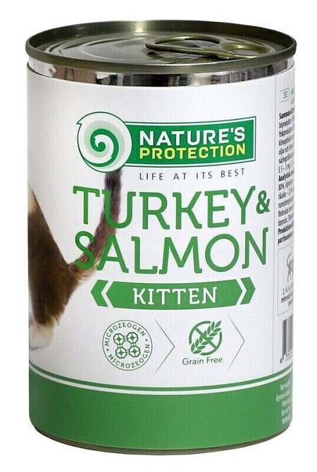 Nature's Protection Kitten Turkey & Salmon Вологий корм для кошенят з індичкою і лососем, 400 г Киев - изображение 1